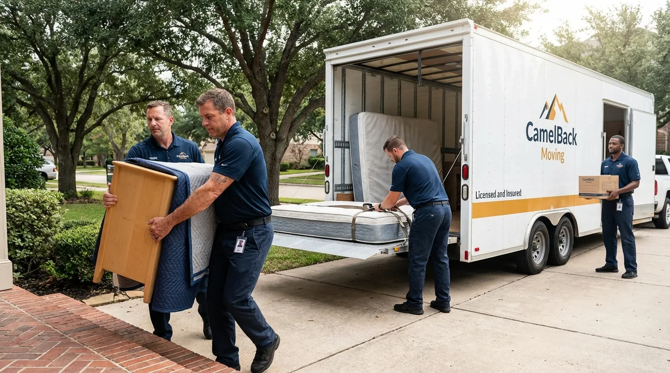 Crew loading residential truck for cross-state move from Ainsworth, NE