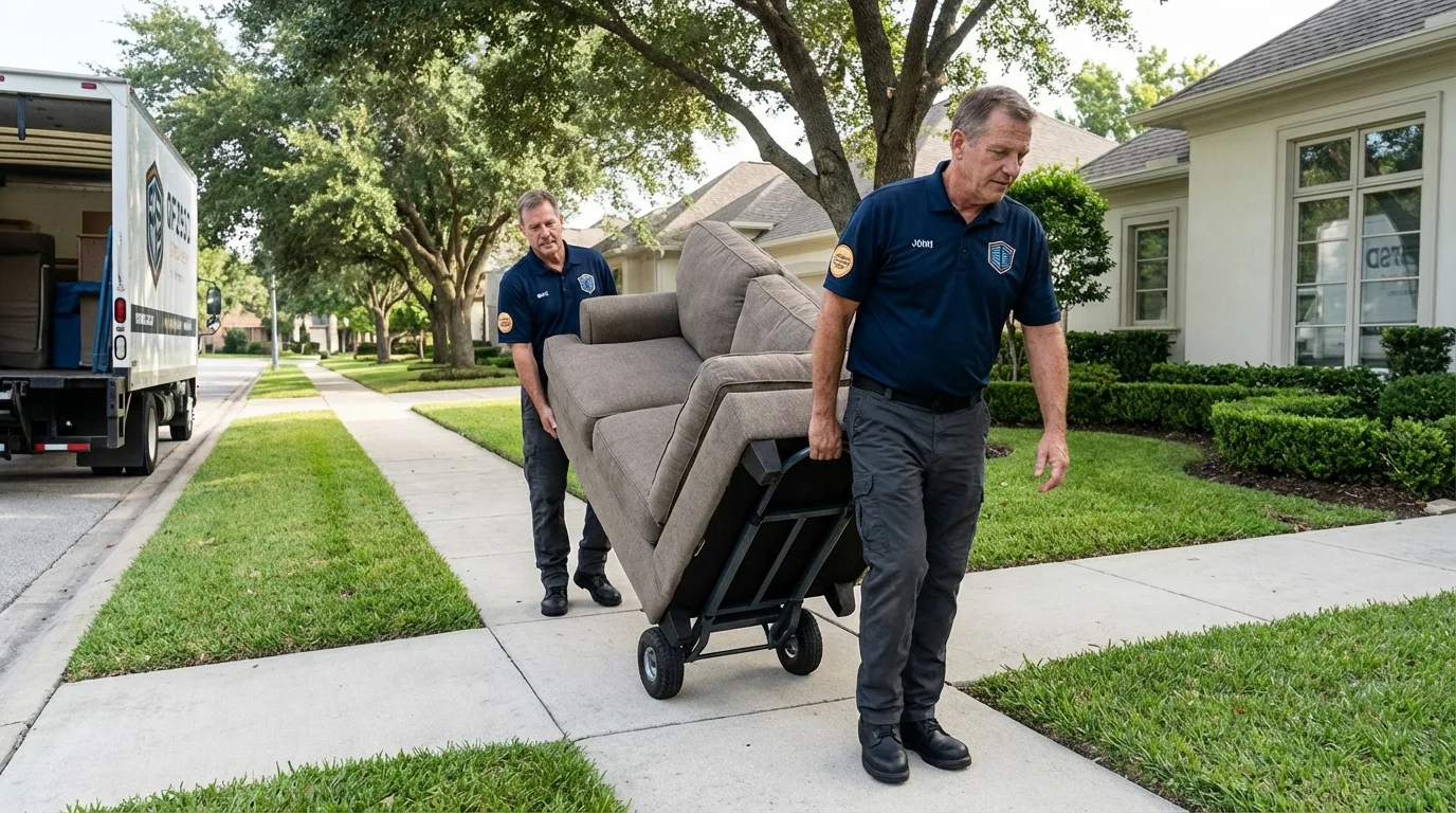 Local residential moving crew loading furniture in Ainsworth, NE
