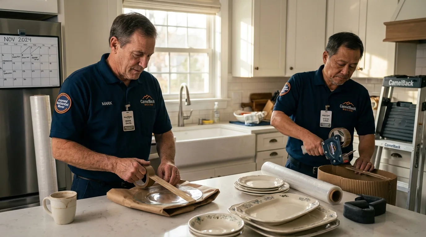 Professional crew packing kitchen dishware in Ainsworth, NE